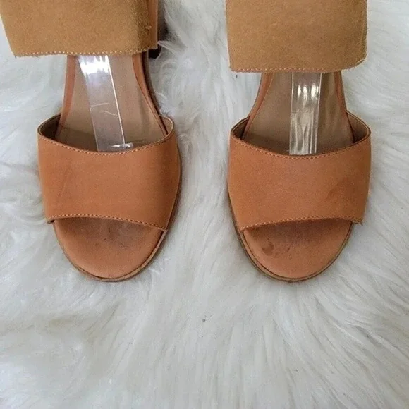 KELSI Dagger Tan Heel Kari Buckle Sandals casual Cocktail Party Size 8.5 - Picture 2 of 11